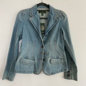 Ralph Lauren Denim Tailored Blazer Jacket Size 4